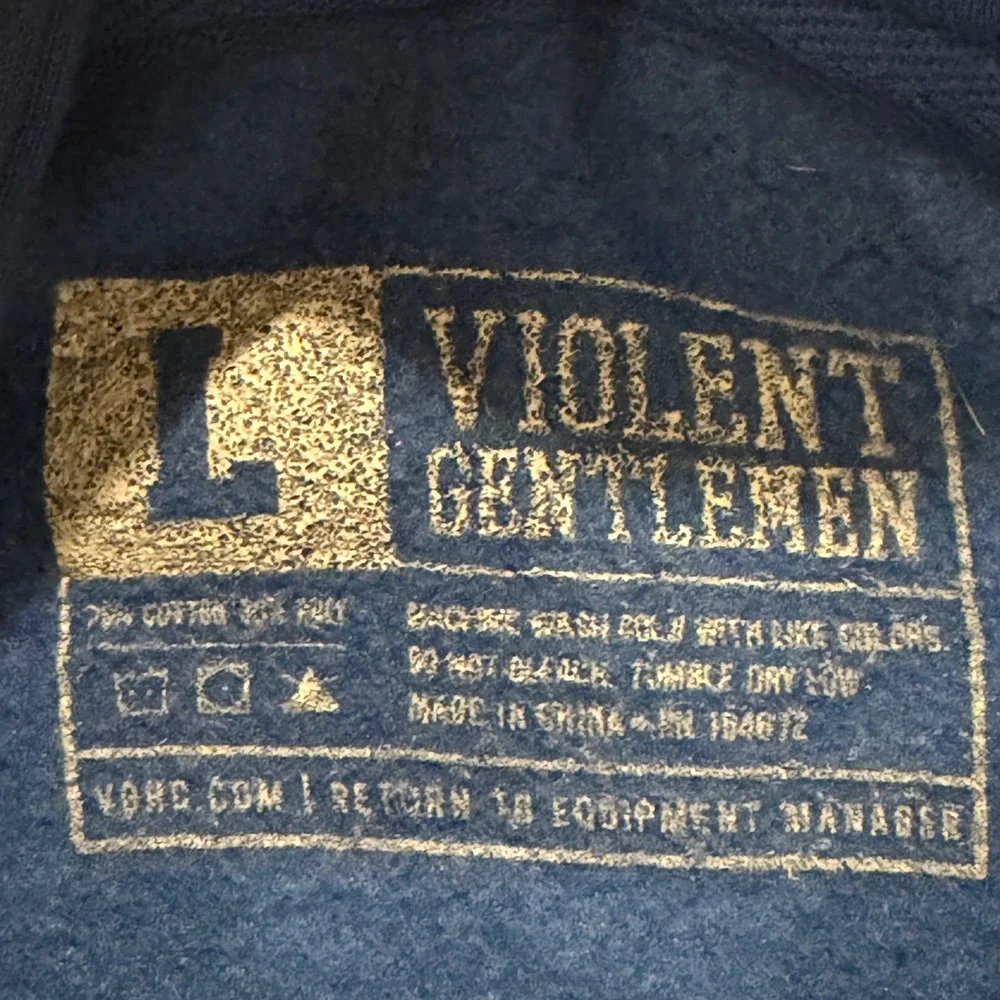 Violent Gentlemen Locker Room Supply Hoodie Blue Center Ice Brewery Mens Large